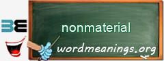 WordMeaning blackboard for nonmaterial